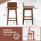 Costway 24.5" Counter Height Bar Stools Set of 2/4 with Footrest Solid Rubber Wood Legs Walnut/White/Black